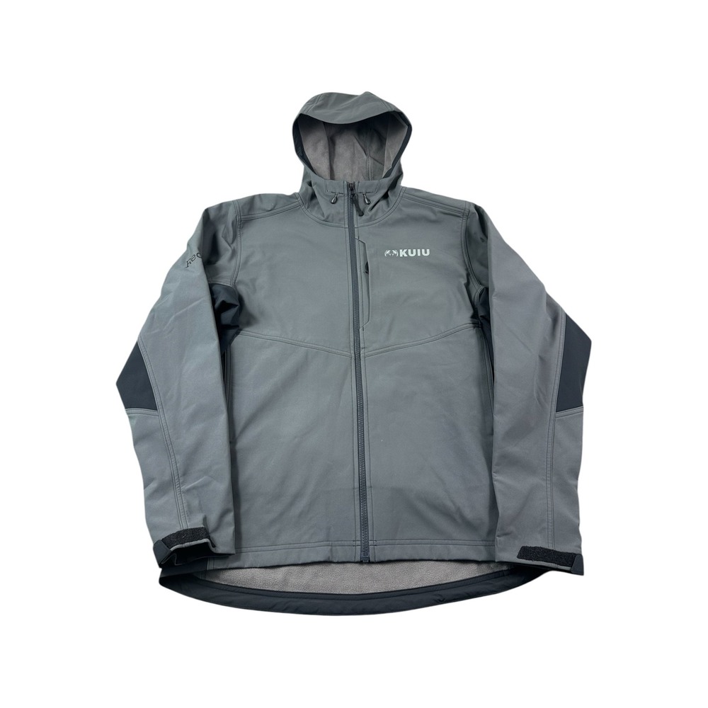 KUIU Rubicon Hooded Jacket Mens Large Steel Grey Toray Fleece DWR Softshell